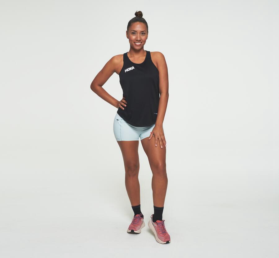 Hoka Australia One One Performance Tank - Womens Tops Black - JFQYB-9823